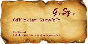 Göckler Szovát névjegykártya